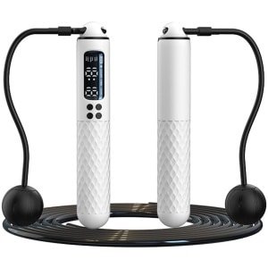Smart Springtouw met Teller - 2-in-1 Draadloos en Bedraad Springtouw met HD-scherm, Type-C Oplaadbaar, Verstelbare Lengte, Verzwaarde Handgrepen. Geschikt voor fitness, workouts, cardio en homegyms.