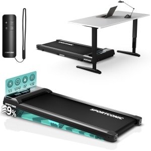 Sportconic Loopband 1-6km/u - Walking pad met Helling - Wandelband voor onder het Bureau - Incl. Afstandsbediening