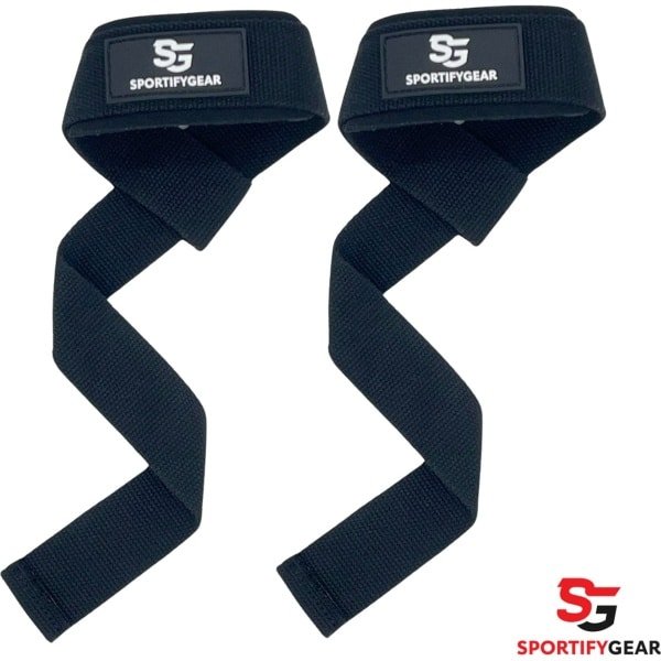 Sportifygear Straps Lifting - Deadlift Straps - Powerlifting - Bodybuilding - Gym Straps - Krachttraining Accessoires - Zwart/Materiaal