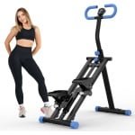 Stepper - Stepapparaat - Traploper - Hometrainer - Fitness Stepper - Verstelbare Weerstand 3 Niveaus - Inklapbaar Met Stalen Frame Tot 120 kg
