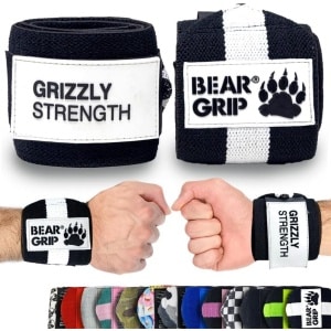Sterke Polsbanden voor Gewichtheffen - Heavy Duty Wrist Wraps voor Bodybuilding & Crossfit (Zwart/Wit)