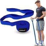 Stof gymnastiekband met lussen - Fitnessband 245 cm lang - Weerstandsbanden krachttraining - Elastische band sport