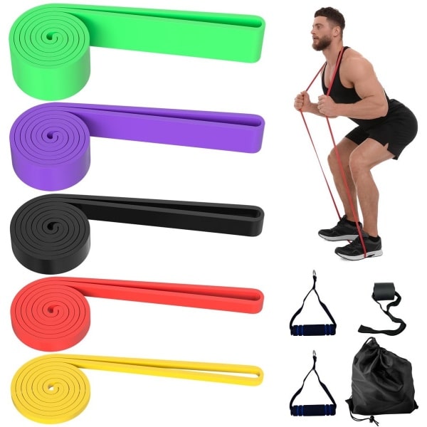 Stunq® Fitness Weerstandsbanden Set van 5 voor Krachttraining en Yoga