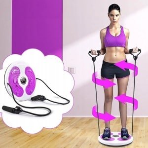 Taille twister - Balansbord - Twister Fitness - Buikspiertrainer - Cardio twister disc core waist - Met Magnetische Massage & Handkoord - 150KG Draagvermogen - 28cm Platform - Paars