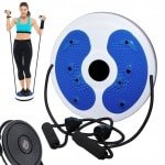 Taille twister - Balansbord - Twister Fitness - Buikspiertrainer - Cardio twister disc core waist - Met Magnetische Massage & Handkoord - 150KG Draagvermogen - 28cm Platform - Blauw