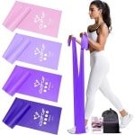 Theraband Terra Banden, set van 4 fitnessbanden met 4 weerstandsniveaus, gymnastiekband, terraband met draagtas en oefenhandleiding (mogelijk niet beschikbaar in het Nederlands), ideaal voor yoga, pilates, krachttraining, fysiotherapie