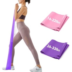 Trainingsband Set 2 Stuks - Elastiek Gymnastiekbanden 8-10 kg & 12-15 kg - 1,8/2 m - voor Yoga, Pilates, Crossfit, Revalidatie