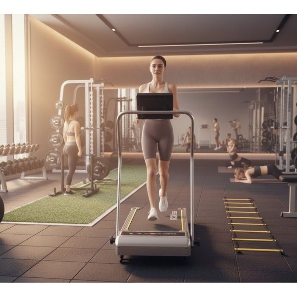 Treadmill Inklapbaar met Helling 140kg - Walkingpad met Handvat & LED-Display - Stil 0.8-8 km/u - Loopband voor Thuis & Kantoor - Met Afstandsbediening & App - 3-Traps Incline - Altameubel