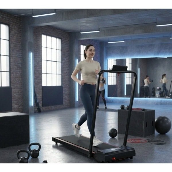 Treadmill Inklapbare Elektrische Loopband met 5% Hellingshoek, 12 km/u, 1400W Krachtige Motor - Compact & Stil Fitnessapparaat voor Thuis - LED Display - Altameubel