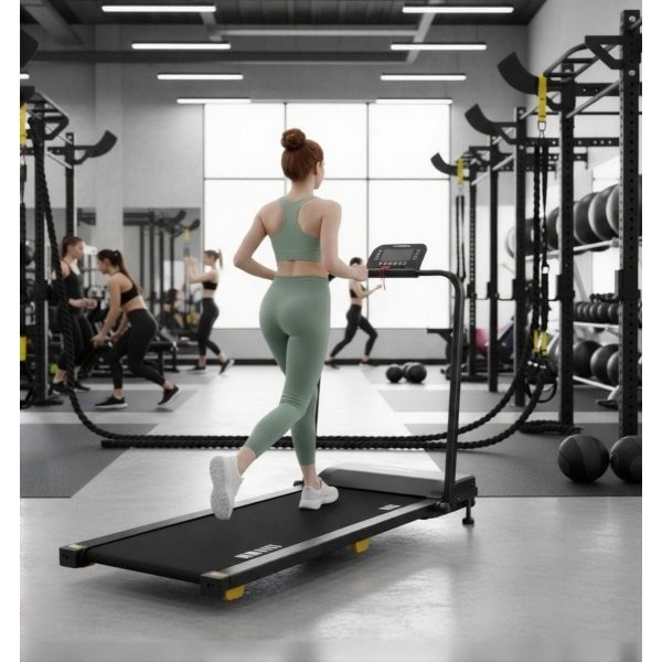 Treadmill Walking Pad met 9% Helling & Leuning - 2.5 HP Stil Loopband voor Thuis & Bureau - 10 km/u - 6-Punts Schokdemping - Opvouwbaar & Compact - LED Display + Afstandsbediening - Altameubel