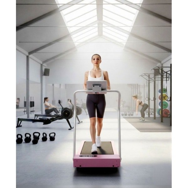 Treadmill Walking Pad met Helling & Afstandsbediening - Roze Inklapbare Loopband voor Thuis & Kantoor - Stil Looppad tot 120 kg met LED Display - Compact & Schokabsorberend - Altameubel