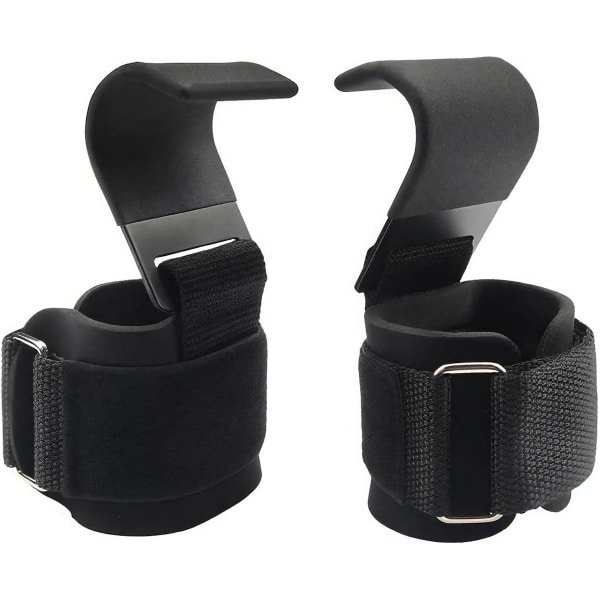 Trekkingstraps voor krachttraining - Leren lifting straps met neopreen bekleding en verstelbare gewichthefhaak voor bodybuilding en fitness