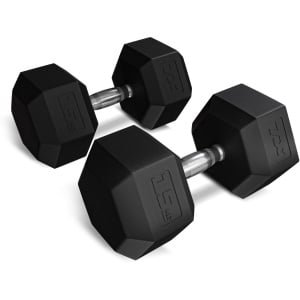 Trex Sport TX-150RD - Dumbbell - Staal met rubber - Voor krachttraining - 1×15 kg - Geribbelde greep