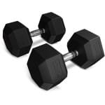 Trex Sport TX-175RD - Dumbbell - Staal met rubber - Voor krachttraining - 1×17,5 kg - Geribbelde greep
