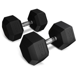 Trex Sport TX-175RD - Dumbbell - Staal met rubber - Voor krachttraining - 1×17,5 kg - Geribbelde greep