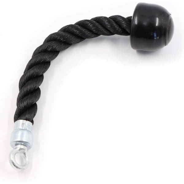 Triceps training met één arm aan een touw - krachttraining, optrekgrepen voor armen en biceps, ondersteunde optrekoefeningen, katroltraining, fitness, optrektouw