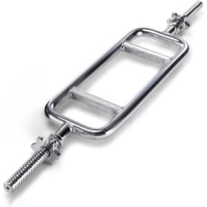 Tricepsstang 86 cm voor Krachttraining - Curl Bar met Schroefdraad en Sluitingen