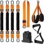 Unyqoos® Complete set voor krachttraining met verstelbare weerstandsbanden en voetsteunen