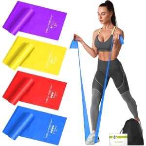VALYPANOR Terra Band 2 m - set van 4 fitnessbanden - weerstandsniveaus voor yoga-pilates-crossfit - spieropbouw-fysiotherapie met draagtas - handleiding voor oefeningen