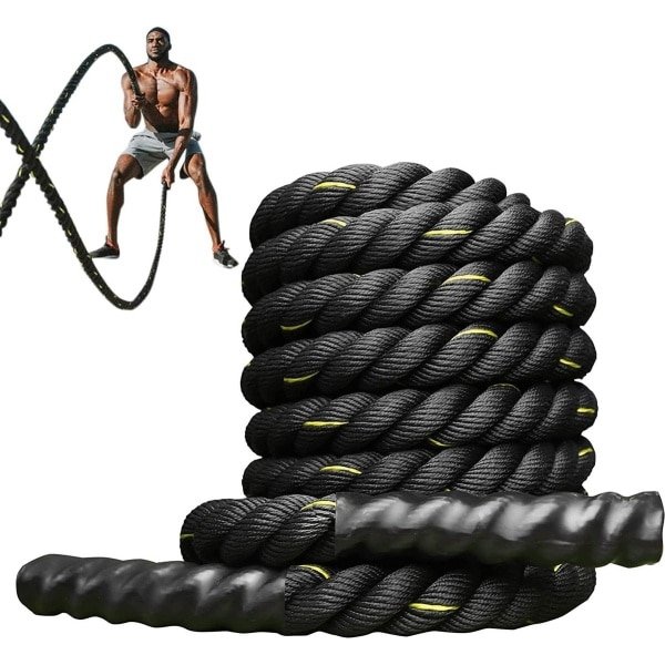 Vechttouw voor fitnesstraining - 9 m/12 m, zware oefentouwen voor krachttraining.