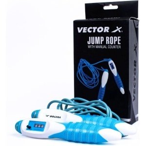 Verstelbaar Springtouw voor Cardio Workout en Fitness - Wit/Blauw