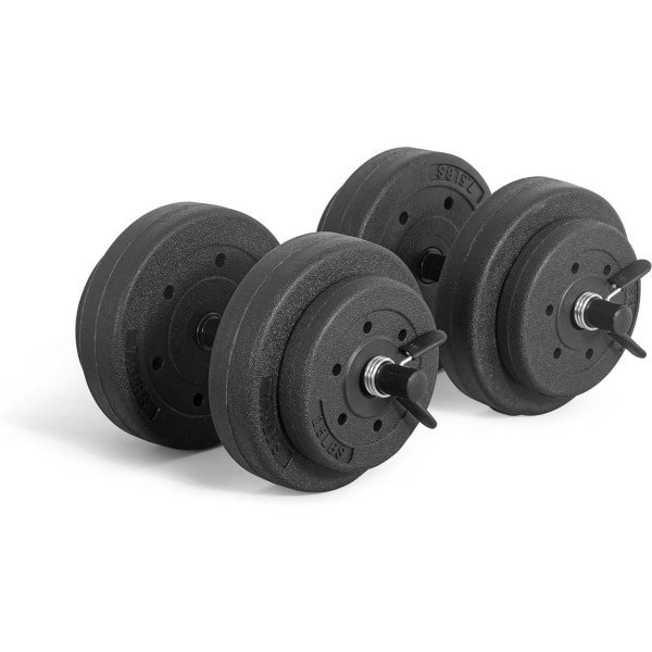 Verstelbare Dumbbell Set 18 kg - Halterset met Gewichtsplaten en Klemmen voor Krachttraining Thuis