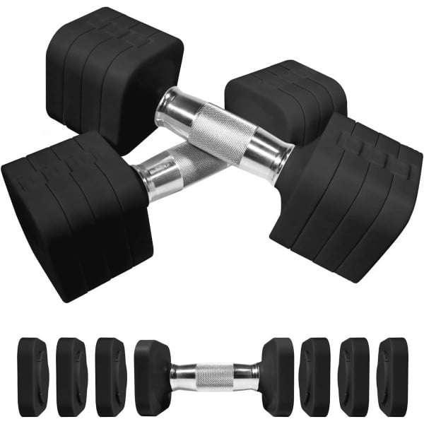 Verstelbare Halterset 10 kg - 4-in-1 Vrije Gewichtenset voor Krachttraining Thuis