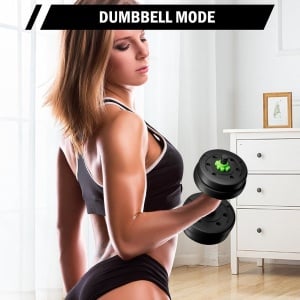 Verstelbare Halterset 3-in-1: Dumbbell, Korte Stang en Lange Halter voor Krachttraining Thuis