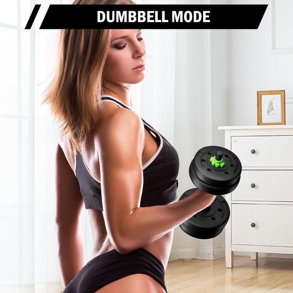 Verstelbare Halterset 3-in-1: Dumbbell, Korte Stang en Lange Halter voor Krachttraining Thuis