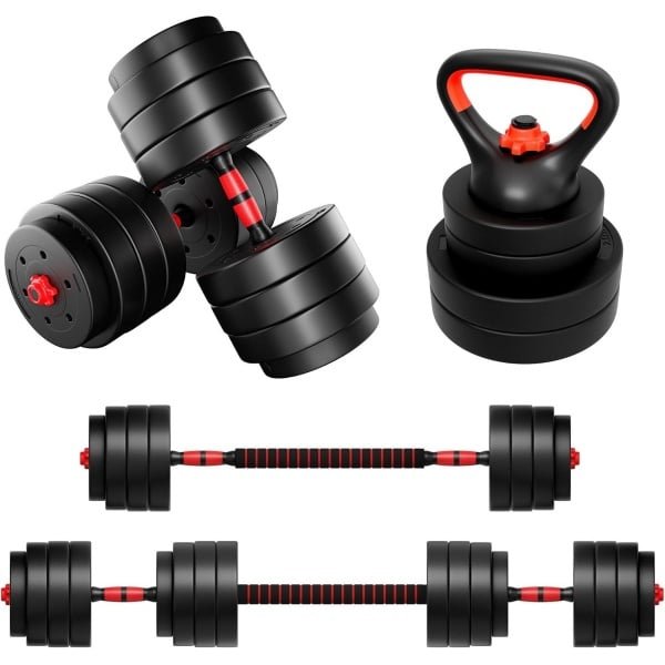Verstelbare Halterset 40 kg - 4-in-1 Krachttraining Gewichten voor Thuis
