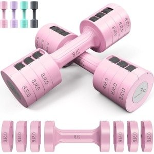 Verstelbare halters handgewichtenset: 1 paar 09 - 45 kg snel verstelbare halters gewicht 6-in-1 gratis gewichten halters voor dames en heren thuis gym workout krachttraining dumbbell set