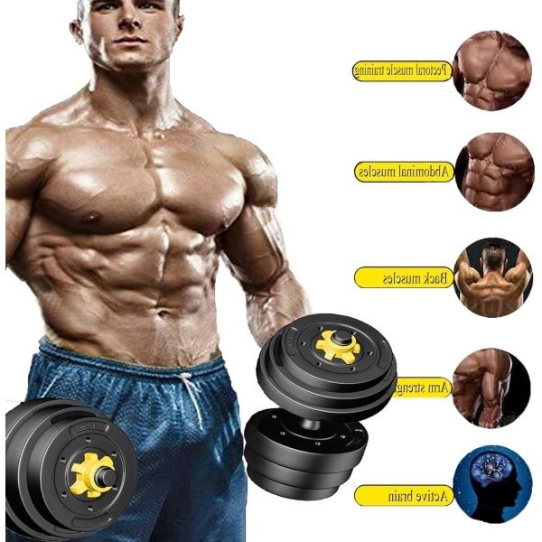 Verstelbare halterset - korte halters - stangen met stersluitingen - krachttraining - gekarteld