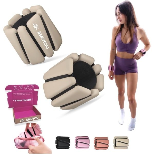 Verstelbare pols- en enkelgewichten voor dames - set van 0,9 kg - ideaal voor yoga, cardio en krachttraining