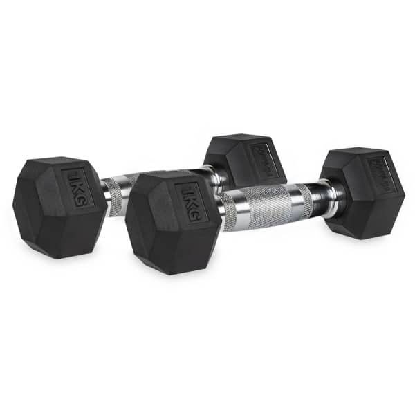 VirtuFit Hexa Dumbbell Pro Set - 2 x 1 kg - Hexagon Dumbbell - Duurzaam en Slijtvast - Krachttraining - Gewicht - CrossFit & Fitness - Geschikt voor Beginners en Professionals - Set van 2