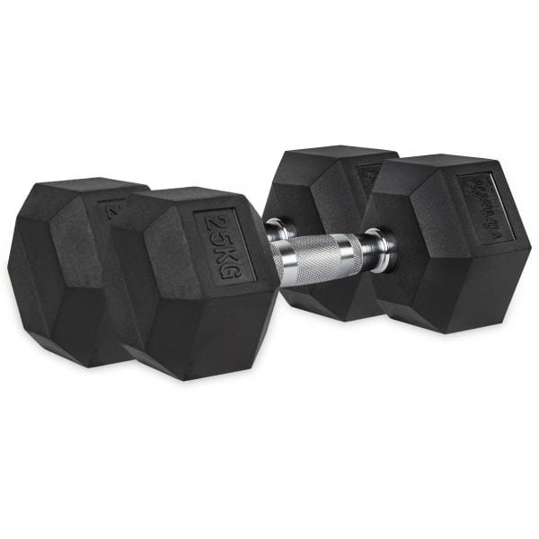 VirtuFit Hexa Dumbbell Pro Set - 2 x 25 kg - Hexagon Dumbbell - Duurzaam en Slijtvast - Krachttraining - Gewicht - CrossFit & Fitness - Geschikt voor Beginners en Professionals - Set van 2