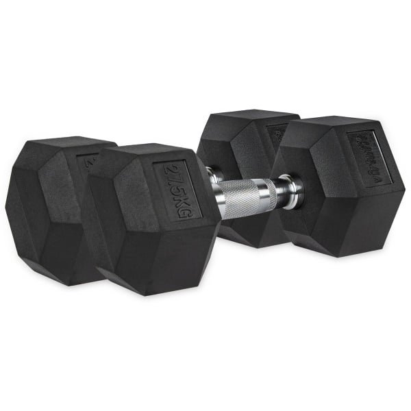 VirtuFit Hexa Dumbbell Pro Set - 2 x 27,5 kg - Hexagon Dumbbell - Duurzaam en Slijtvast - Krachttraining - Gewicht - CrossFit & Fitness - Geschikt voor Beginners en Professionals - Set van 2