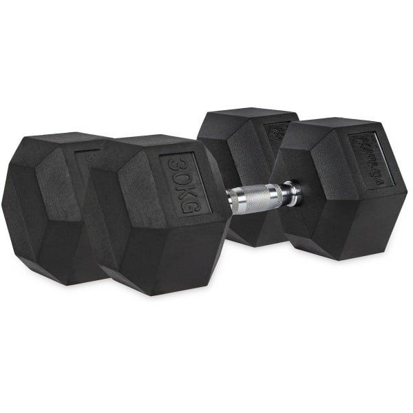 VirtuFit Hexa Dumbbell Pro Set - 2 x 30 kg - Hexagon Dumbbell - Duurzaam en Slijtvast - Krachttraining - Gewicht - CrossFit & Fitness - Geschikt voor Beginners en Professionals - Set van 2