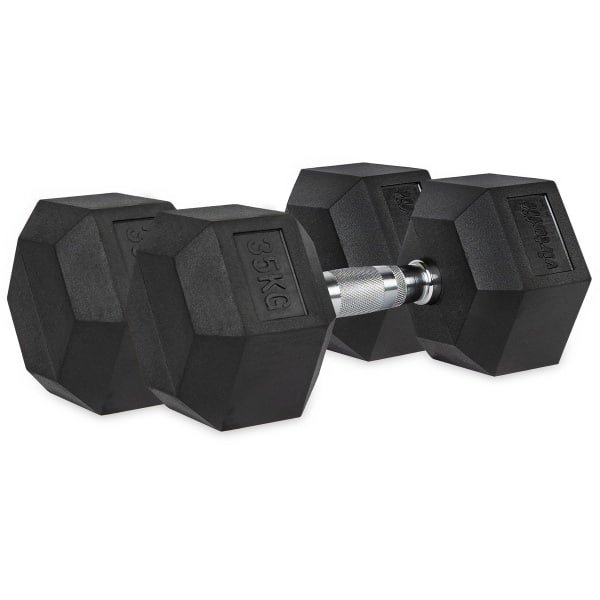 VirtuFit Hexa Dumbbell Pro Set - 2 x 35 kg - Hexagon Dumbbell - Duurzaam en Slijtvast - Krachttraining - Gewicht - CrossFit & Fitness - Geschikt voor Beginners en Professionals - Set van 2