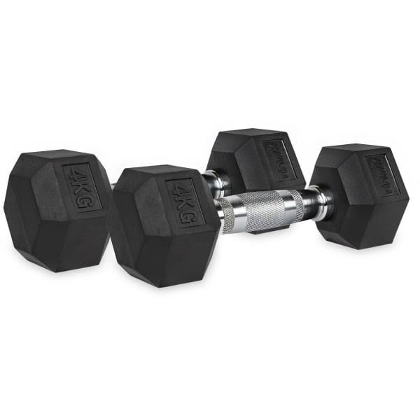 VirtuFit Hexa Dumbbell Pro Set - 2 x 4 kg - Hexagon Dumbbell - Duurzaam en Slijtvast - Krachttraining - Gewicht - CrossFit & Fitness - Geschikt voor Beginners en Professionals - Set van 2