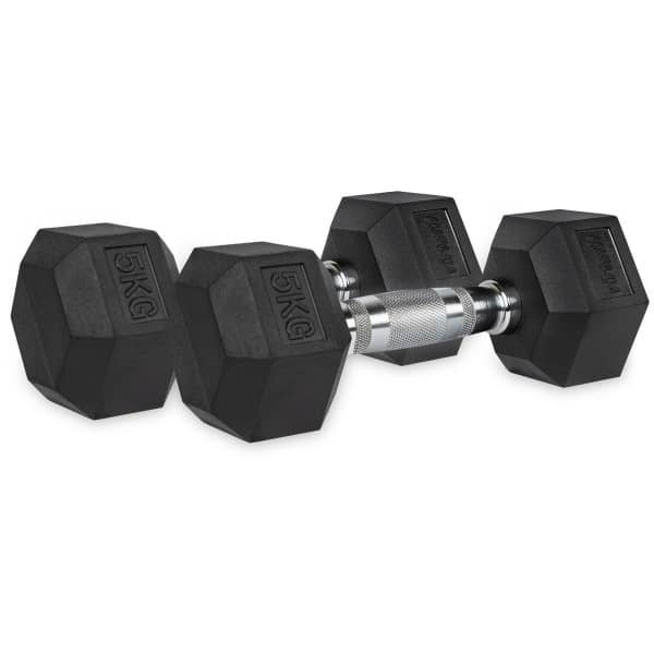 VirtuFit Hexa Dumbbell Pro Set - 2 x 5 kg - Hexagon Dumbbell - Duurzaam en Slijtvast - Krachttraining - Gewicht - CrossFit & Fitness - Geschikt voor Beginners en Professionals - Set van 2