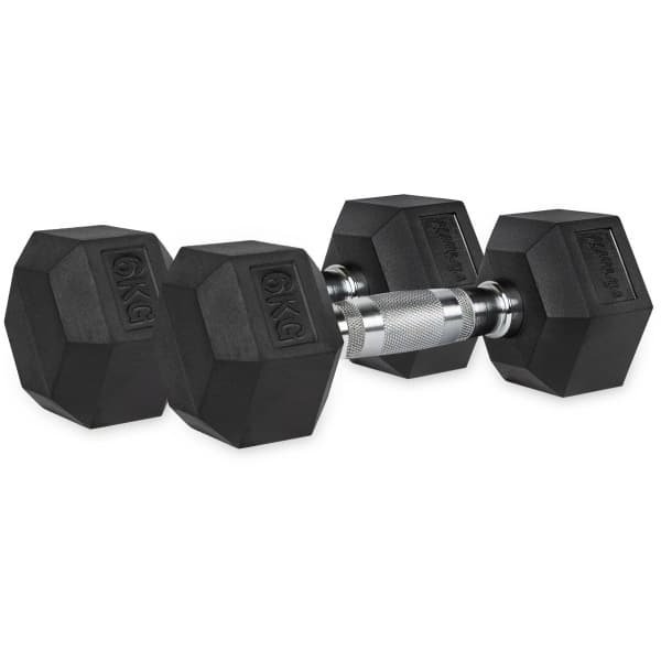 VirtuFit Hexa Dumbbell Pro Set - 2 x 6 kg - Hexagon Dumbbell - Duurzaam en Slijtvast - Krachttraining - Gewicht - CrossFit & Fitness - Geschikt voor Beginners en Professionals - Set van 2