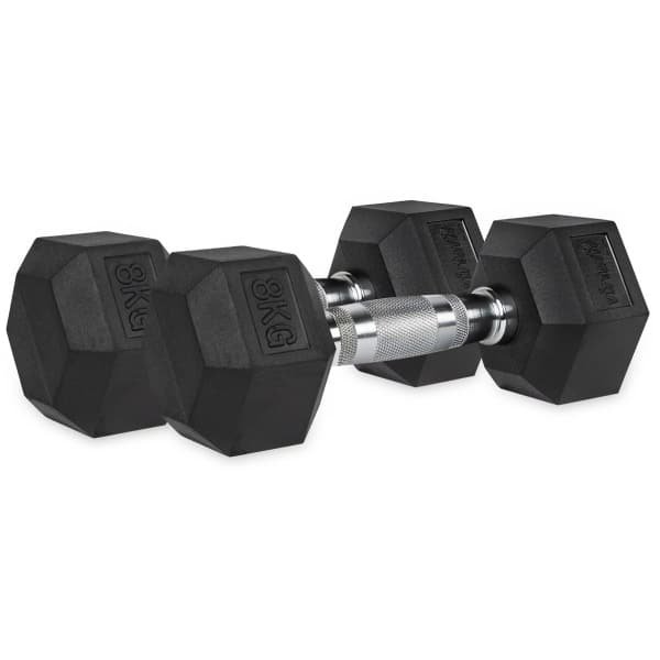 VirtuFit Hexa Dumbbell Pro Set - 2 x 8 kg - Hexagon Dumbbell - Duurzaam en Slijtvast - Krachttraining - Gewicht - CrossFit & Fitness - Geschikt voor Beginners en Professionals - Set van 2