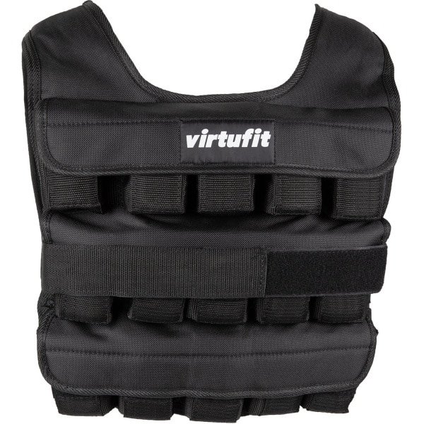 VirtuFit Verstelbaar Gewichtsvest - 30 kg - Zwart - Uitneembare gewichten - Hardlopen - Cardio - Calisthenics - Crossfit - Krachttraining - Weight vest - Weighted vest - Trainingsvest - Gewichtsvesten