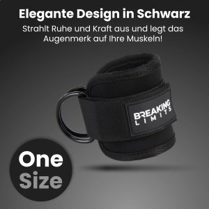 Voetlussen kabeltrekkoord - Voetmanchetten voor krachttraining enkelbandje - Fitnessapparaten gym zwart