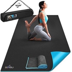 WERPOWER Sensu Large Yoga Mat - 6 x 4 inches x 9mm Extra Thick Exercise Mat for Yoga, Pilates, Stretching, Cardio Home Gym Floor, Non S