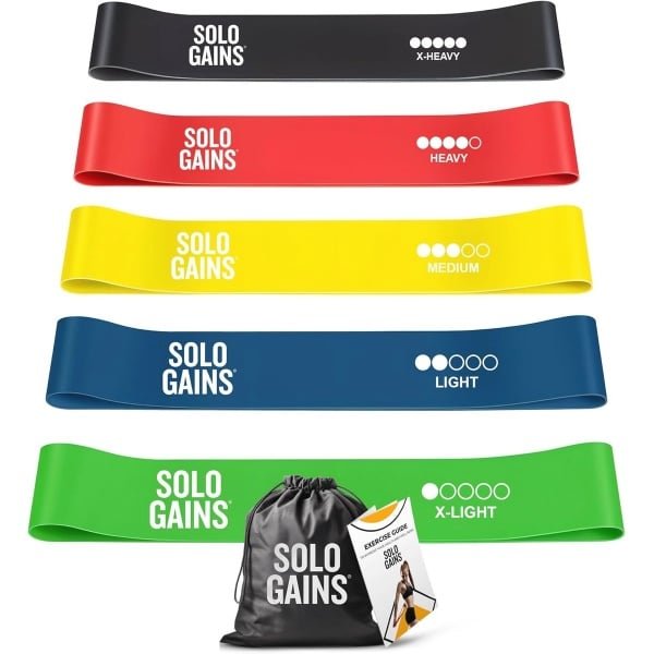Weerstandsbanden Set voor Krachttraining - 5 stuks met Meerdere Weerstandsniveaus en Draagtas