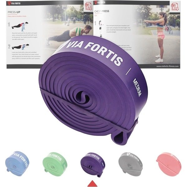 Weerstandsbanden met handleiding - optrekband en optrekhulp - fitnessband voor krachttraining