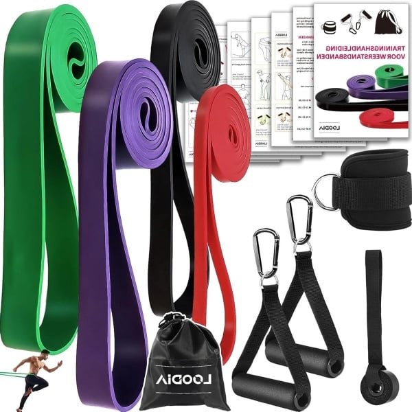 Weerstandsbanden set Hoge spanning (15-125 lbs) - Handvat - Elastische band - Thuis fitnessapparatuur - Krachttraining - Pull-up band - Accessoires - Fitness bands