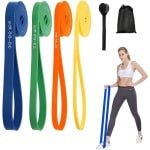 Weerstandsbanden set van 4 voor krachttraining - 4 verschillende niveaus - gym band met deuranker en draagtas - mannen en vrouwen
