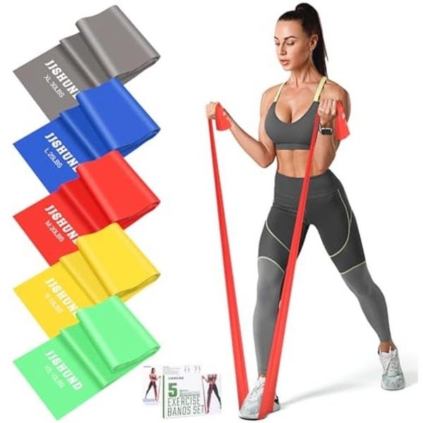 Weerstandsbanden set van 5 - Elastische trainingsbanden voor fitness, yoga en krachttraining